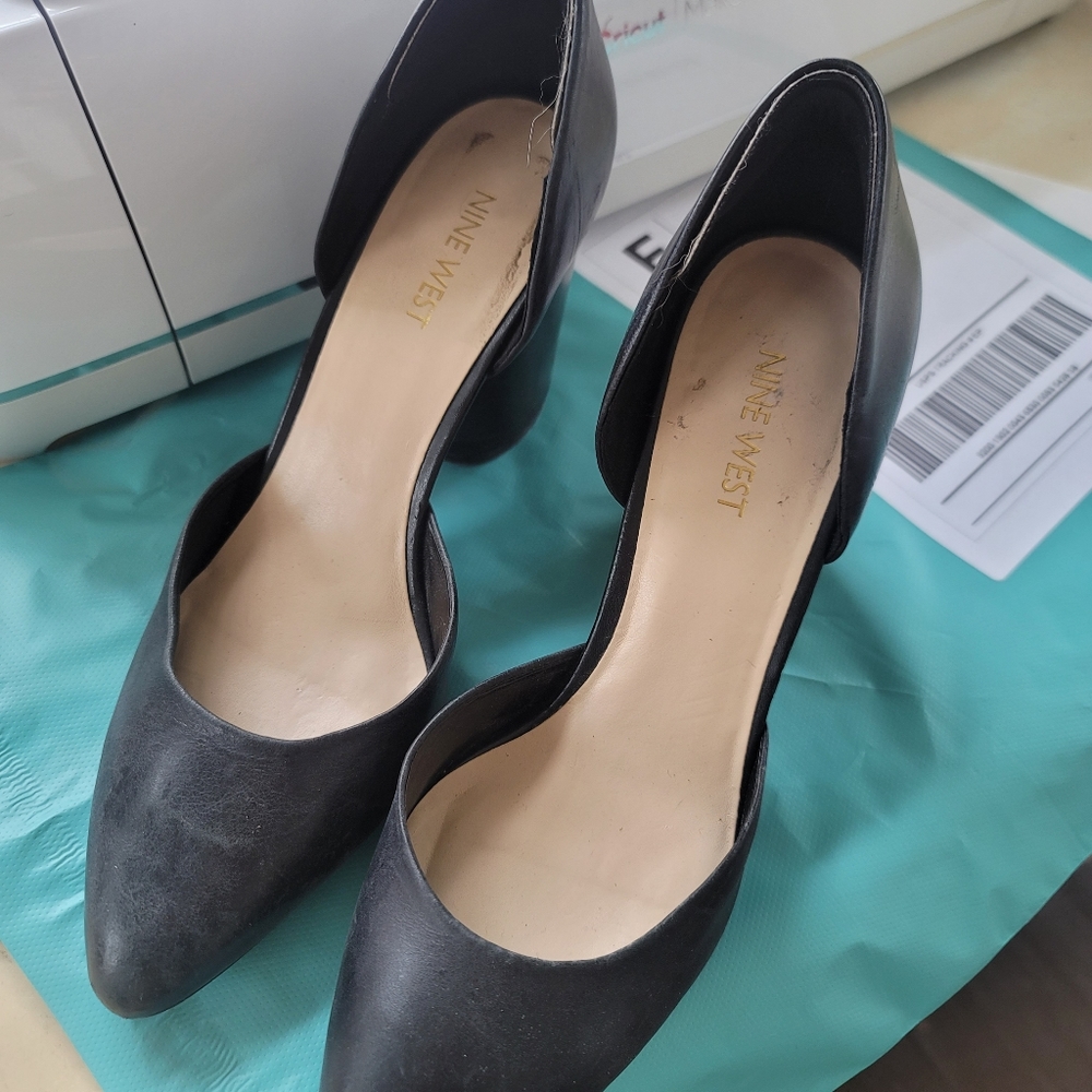 Nine west 8.5 chunky heel leather